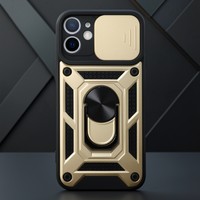 Apple İphone 11 Kılıf Pars Lens Yüzüklü Silikon - Gold