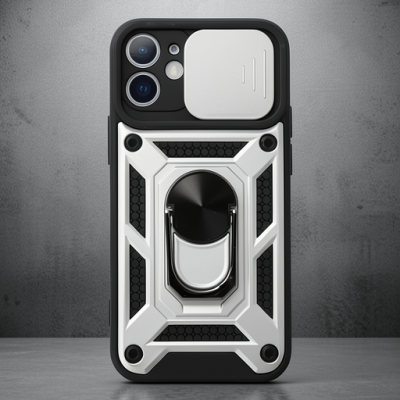 Apple İphone 11 Kılıf Pars Lens Yüzüklü Silikon - Gümüş
