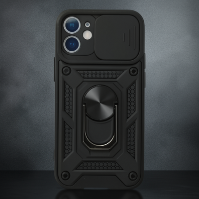 Apple İphone 11 Kılıf Pars Lens Yüzüklü Silikon - Siyah