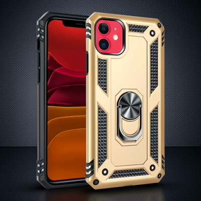 Apple İphone 11 Kılıf Sofya Yüzüklü Silikon Kapak - Gold
