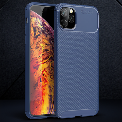 Apple İphone 11 Pro Kılıf Auto Focus Karbon Kapak - Lacivert