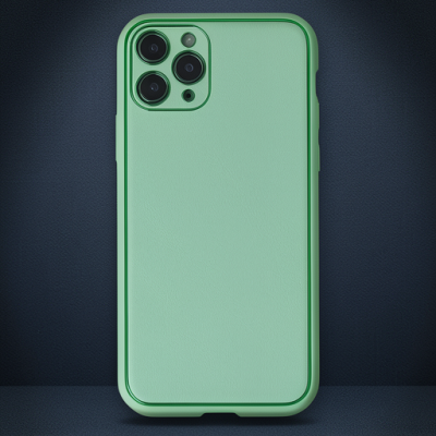 Apple İphone 11 Pro Kılıf Coco Deri Silikon Kapak - Açık Yeşil