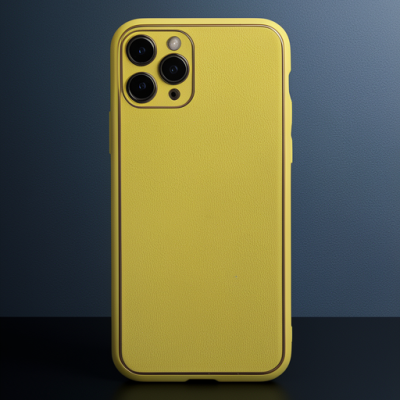 Apple İphone 11 Pro Kılıf Coco Deri Silikon Kapak - Sarı