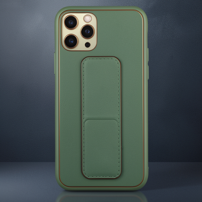 Apple İphone 11 Pro Kılıf Coco Deri Standlı Kapak - Su Yeşili