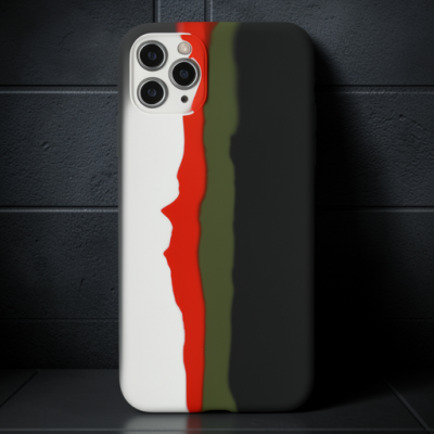 Apple İphone 11 Pro Kılıf Ebruli Lansman Silikon - Beyaz-siyah