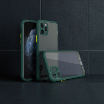 Apple İphone 11 Pro Kılıf Miami Şeffaf Silikon - Koyu Yeşil