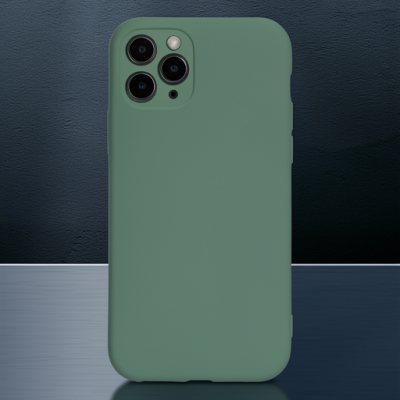 Apple İphone 11 Pro Kılıf Nano İçi Kadife Silikon - Koyu Yeşil