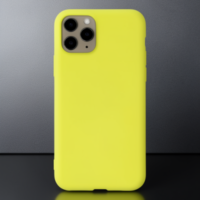 Apple İphone 11 Pro Kılıf Nano İçi Kadife Silikon - Sarı