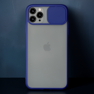 Apple İphone 11 Pro Kılıf Palm Buzlu Kamera Sürgülü Silikon - Lacivert