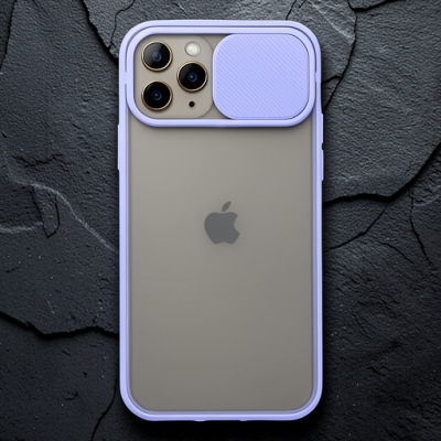 Apple İphone 11 Pro Kılıf Palm Buzlu Kamera Sürgülü Silikon - Lila