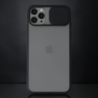 Apple İphone 11 Pro Kılıf Palm Buzlu Kamera Sürgülü Silikon - Siyah