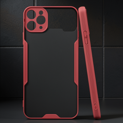 Apple İphone 11 Pro Kılıf Platin Silikon - Kırmızı