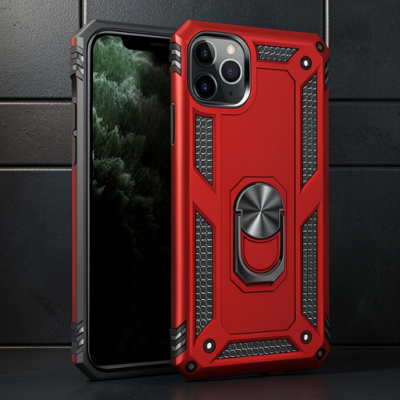 Apple İphone 11 Pro Kılıf Sofya Yüzüklü Silikon Kapak - Kırmızı