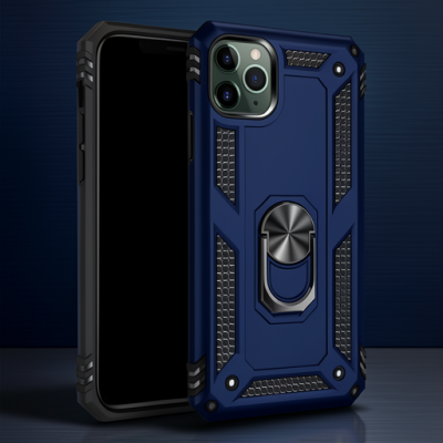 Apple İphone 11 Pro Kılıf Sofya Yüzüklü Silikon Kapak - Lacivert