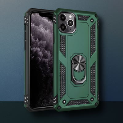 Apple İphone 11 Pro Kılıf Sofya Yüzüklü Silikon Kapak - Yeşil