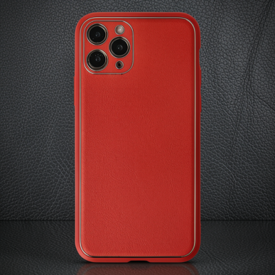 Apple İphone 11 Pro Max Kılıf Coco Deri Silikon Kapak - Kırmızı