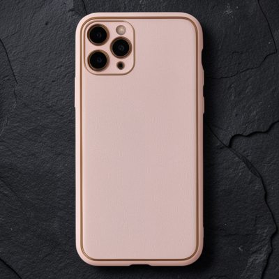 Apple İphone 11 Pro Max Kılıf Coco Deri Silikon Kapak - Pembe