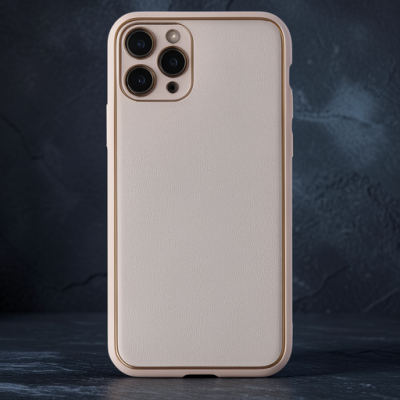 Apple İphone 11 Pro Max Kılıf Coco Deri Silikon Kapak - Pudra