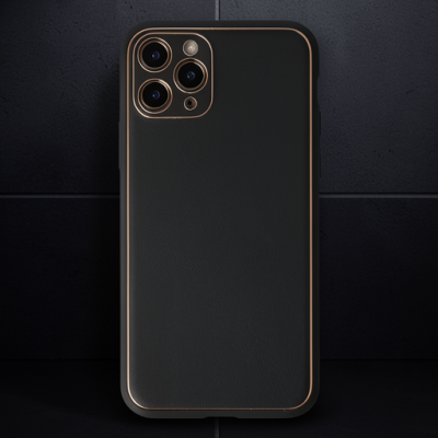 Apple İphone 11 Pro Max Kılıf Coco Deri Silikon Kapak - Siyah