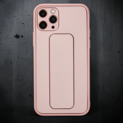 Apple İphone 11 Pro Max Kılıf Coco Deri Standlı Kapak - Pembe