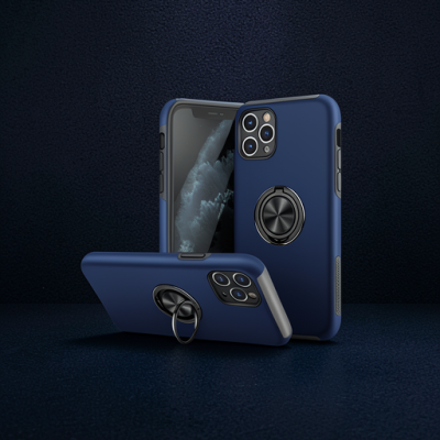 Apple İphone 11 Pro Max Kılıf Elit Yüzüklü Kapak - Lacivert