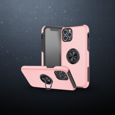 Apple İphone 11 Pro Max Kılıf Elit Yüzüklü Kapak - Pembe