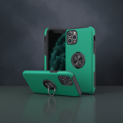 Apple İphone 11 Pro Max Kılıf Elit Yüzüklü Kapak - Yeşil