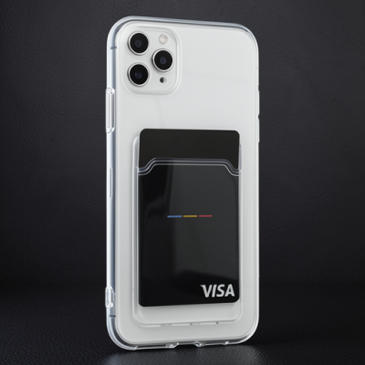 Apple İphone 11 Pro Max Kılıf Kart Şeffaf Silikon - Şeffaf