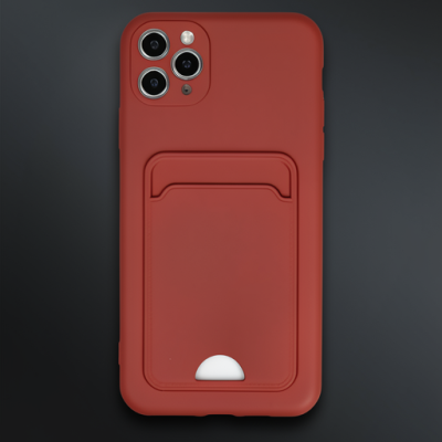 Apple İphone 11 Pro Max Kılıf Kelvin Kartvizitli Silikon - Bordo