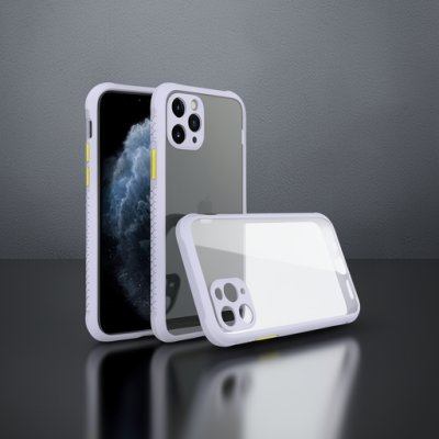 Apple İphone 11 Pro Max Kılıf Miami Şeffaf Silikon - Lila