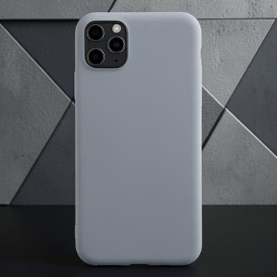 Apple İphone 11 Pro Max Kılıf Nano İçi Kadife Silikon - Gri