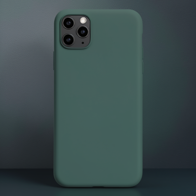 Apple İphone 11 Pro Max Kılıf Nano İçi Kadife Silikon - Koyu Yeşil