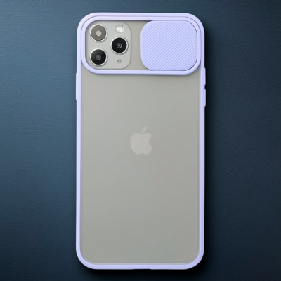 Apple İphone 11 Pro Max Kılıf Palm Buzlu Kamera Sürgülü Silikon - Lila