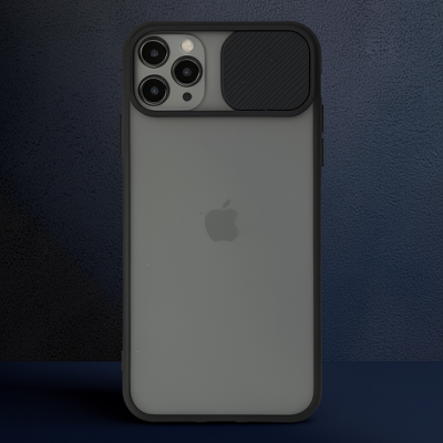 Apple İphone 11 Pro Max Kılıf Palm Buzlu Kamera Sürgülü Silikon - Siyah