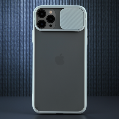 Apple İphone 11 Pro Max Kılıf Palm Buzlu Kamera Sürgülü Silikon - Turkuaz