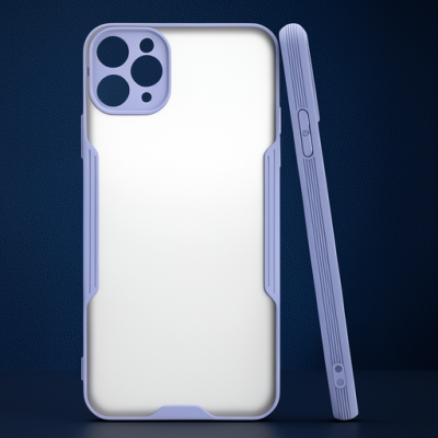 Apple İphone 11 Pro Max Kılıf Platin Silikon - Lila
