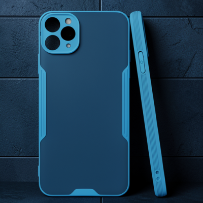 Apple İphone 11 Pro Max Kılıf Platin Silikon - Mavi
