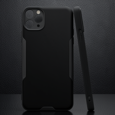Apple İphone 11 Pro Max Kılıf Platin Silikon - Siyah