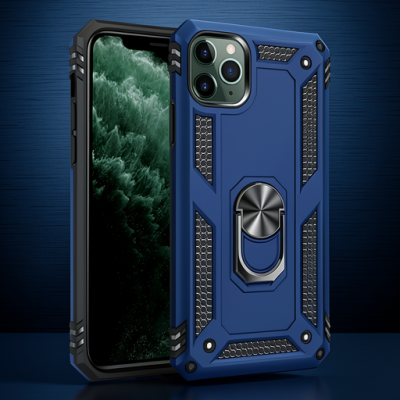 Apple İphone 11 Pro Max Kılıf Sofya Yüzüklü Silikon Kapak - Lacivert