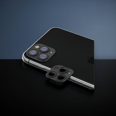 Apple İphone 11 Pro Max Pers Alüminyum Kamera Lens - Siyah