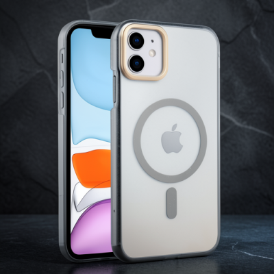 Apple İphone 12 Glossy Magsafe Kapak - Çöl Titanyum