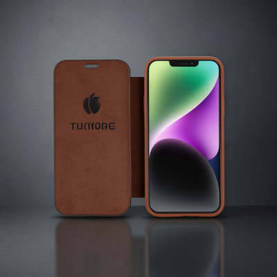 Apple İphone 12 Kılıf Dolpin Kapaklı - Kahverengi