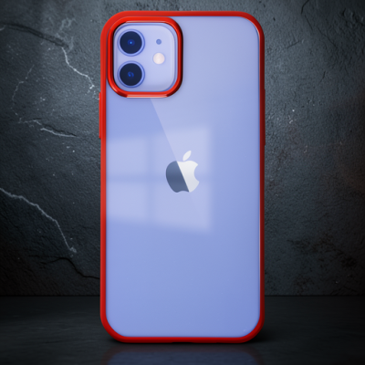 Apple İphone 12 Kılıf Element Silikon - Kırmızı