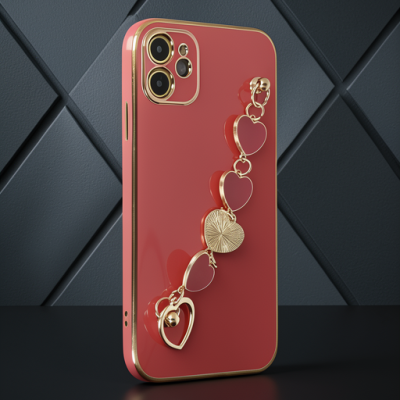 Apple İphone 12 Kılıf Esila Silikon - Kırmızı