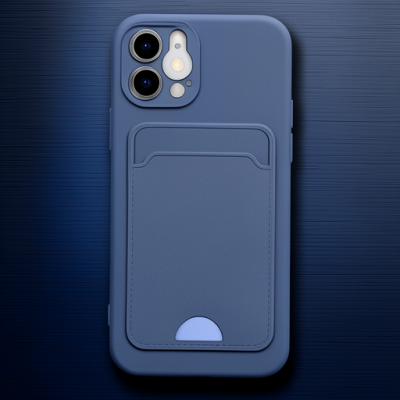 Apple İphone 12 Kılıf Kelvin Kartvizitli Silikon - Lacivert
