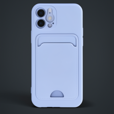 Apple İphone 12 Kılıf Kelvin Kartvizitli Silikon - Lila