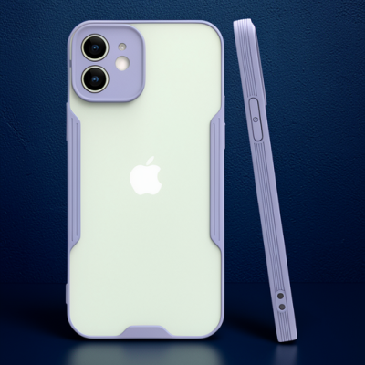 Apple İphone 12 Kılıf Platin Silikon - Lila