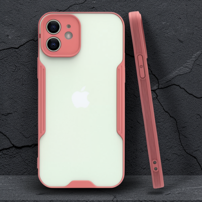 Apple İphone 12 Kılıf Platin Silikon - Pembe