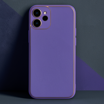 Apple İphone 12 Mini Kılıf Coco Deri Silikon Kapak - Mor