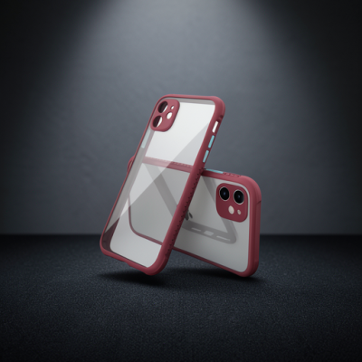 Apple İphone 12 Mini Kılıf Miami Şeffaf Silikon - Fuşya